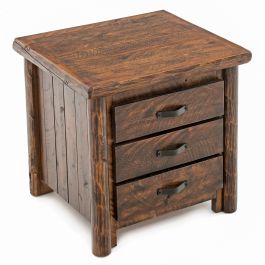 Olde Towne Rustic Three Drawer Log Nightstand